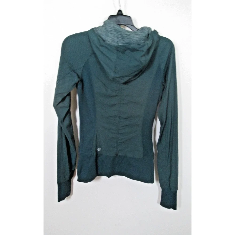 Lululemon Jacket Size 4 Green In Flux Reversible Hooded Zip Up Fitted Activewear